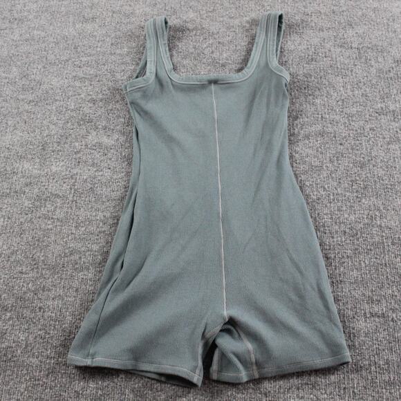 Skims Romper Womens Medium Cotton Rib One Piece Blue Comfort Minimalist Chic - Picture 6 of 9